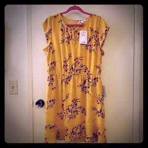 NWT Yellow DR2 floral Dress in XL